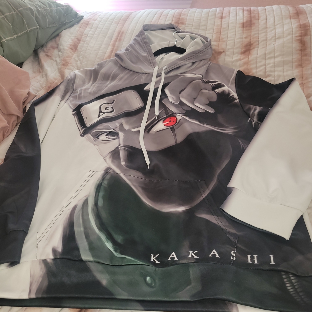 Mens Kakashi Graphic Hoodie Size Large NWOT - Picture 2 of 5